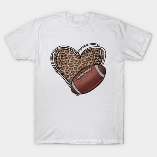 Football Love Shirt, Football With Heart Shirt, Football Cheetah Shirt, Gift For Football Lover, Football Fan Shirt, Football Heart Shirt T-Shirt